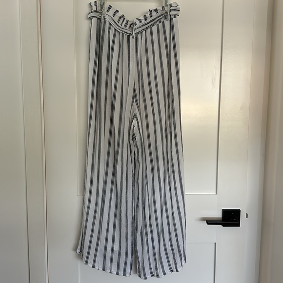 Hollister Blue & White Striped Wide-Leg Crepe Pants S - Picture 4 of 9